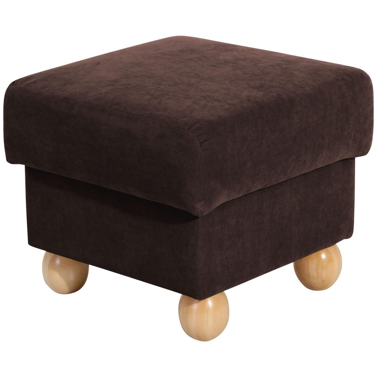 HOCKER Kasha Bezug Veloursstoff Buche natur / braun - Buchefarben/Braun, Kunststoff (54/48/54cm) - 58aufmkessel