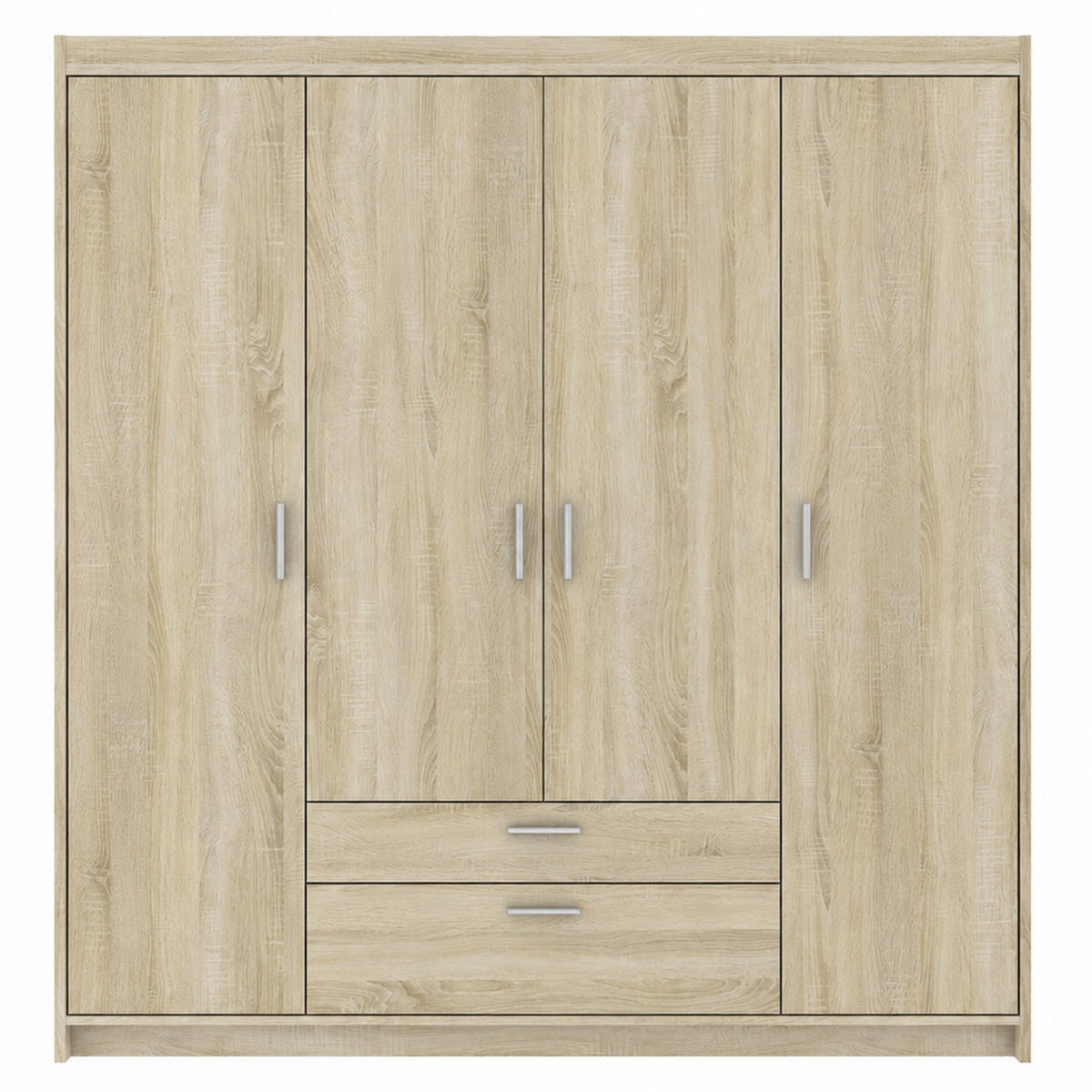 DREHTÜRENSCHRANK Elena mit 4 Türen und 2 Schubladen, ohne Spiegel Sonoma Eiche - Sonoma Eiche, Holzwerkstoff (176/190/53cm) - Beautysofa