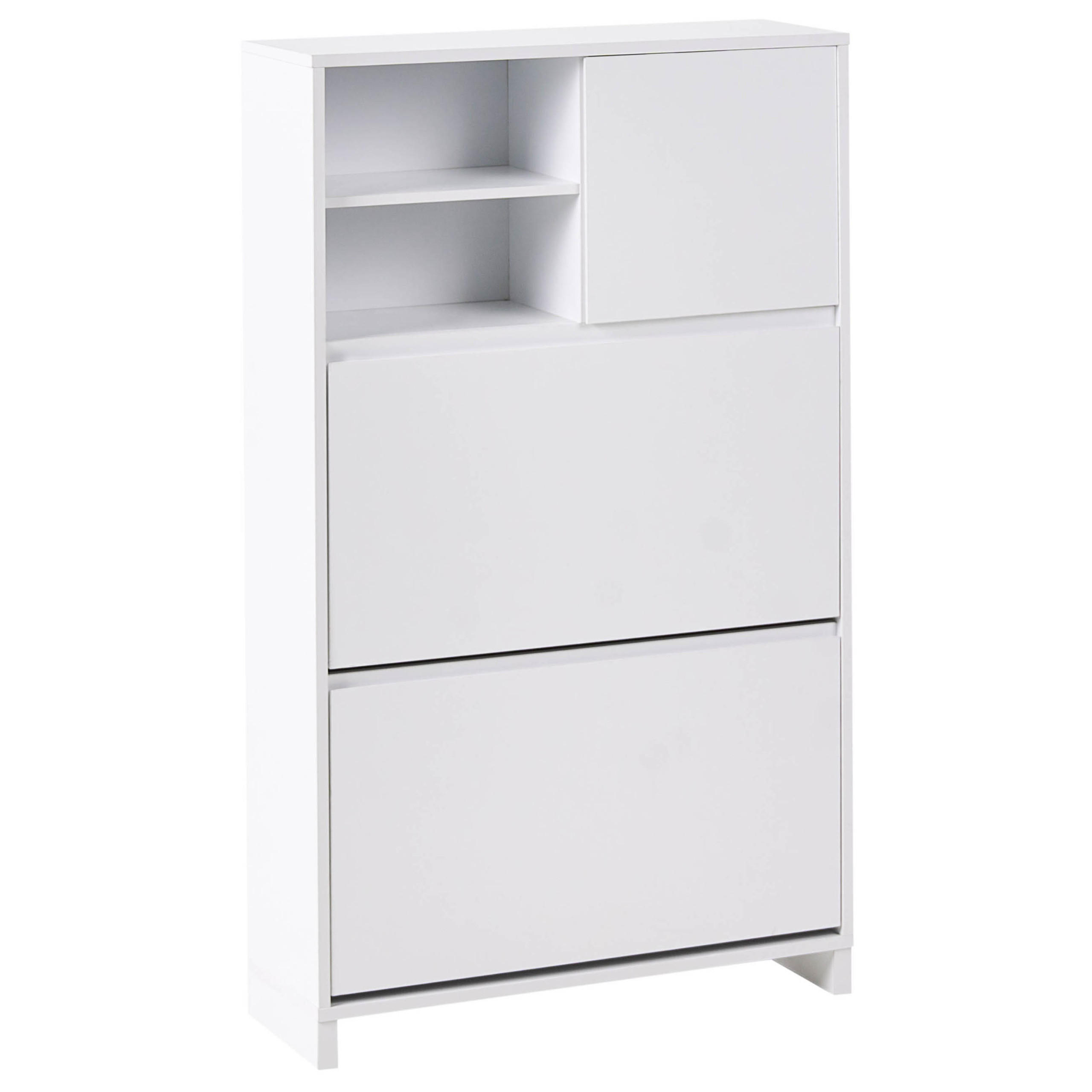 Beliani Schuhschrank Weiß 70x118x24 cm