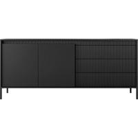 SIDEBOARD Cindy in Schwarz 187/81/40 cm - Schwarz, Holzwerkstoff/Metall (187.1/81.4/39.5cm) - WFL GROUP