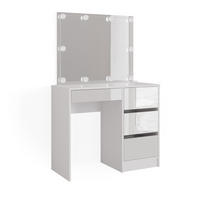 SCHMINKTISCH Sherry Weiß 90 cm mit LED Beleuchtung - Weiß, Holzwerkstoff (90/75/40cm) - Vicco