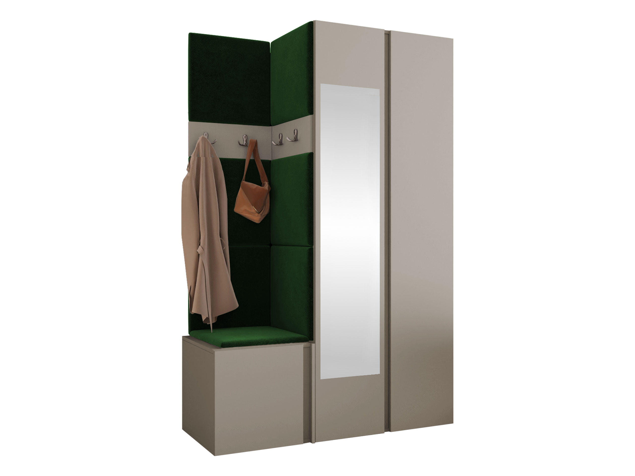 MOBILIER PENTRU HOL Orion XXVI - cașmir/verde, material plastic/compozit lemnos (116/186/46cm) - MIRJAN24