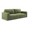 3-SITZER SOFA mit Schlaffunktion Chenille Stoff Grün - Schwarz/Grau, Kunststoff/Textil (244/79/102cm) - Makamii