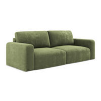 3-SITZER SOFA mit Schlaffunktion Chenille Stoff Grün - Schwarz/Grau, Kunststoff/Textil (244/79/102cm) - Makamii