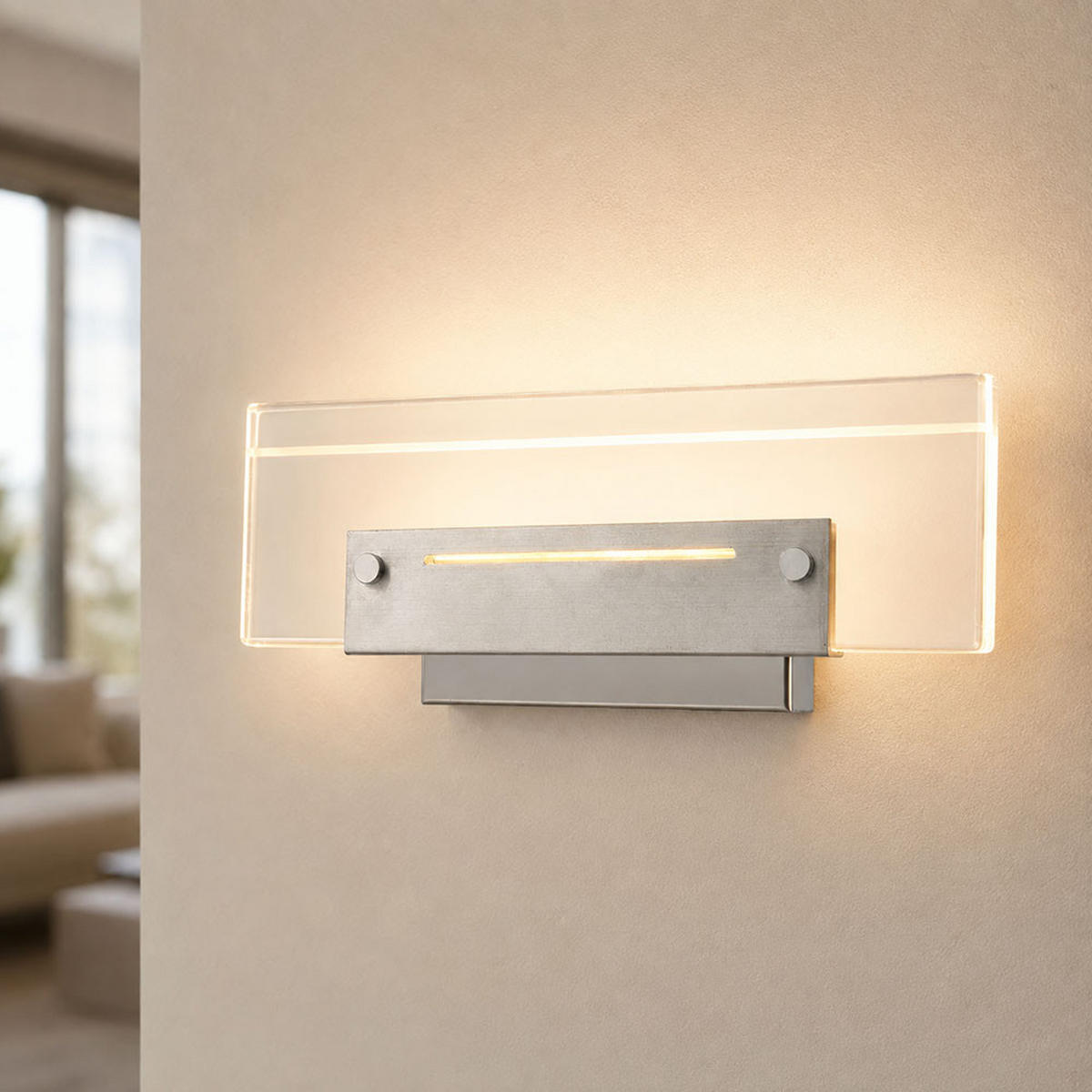 LED WANDLEUCHTE Metall Chrom Silber - Silberfarben, Metall (11/5.5/26cm) - Esto