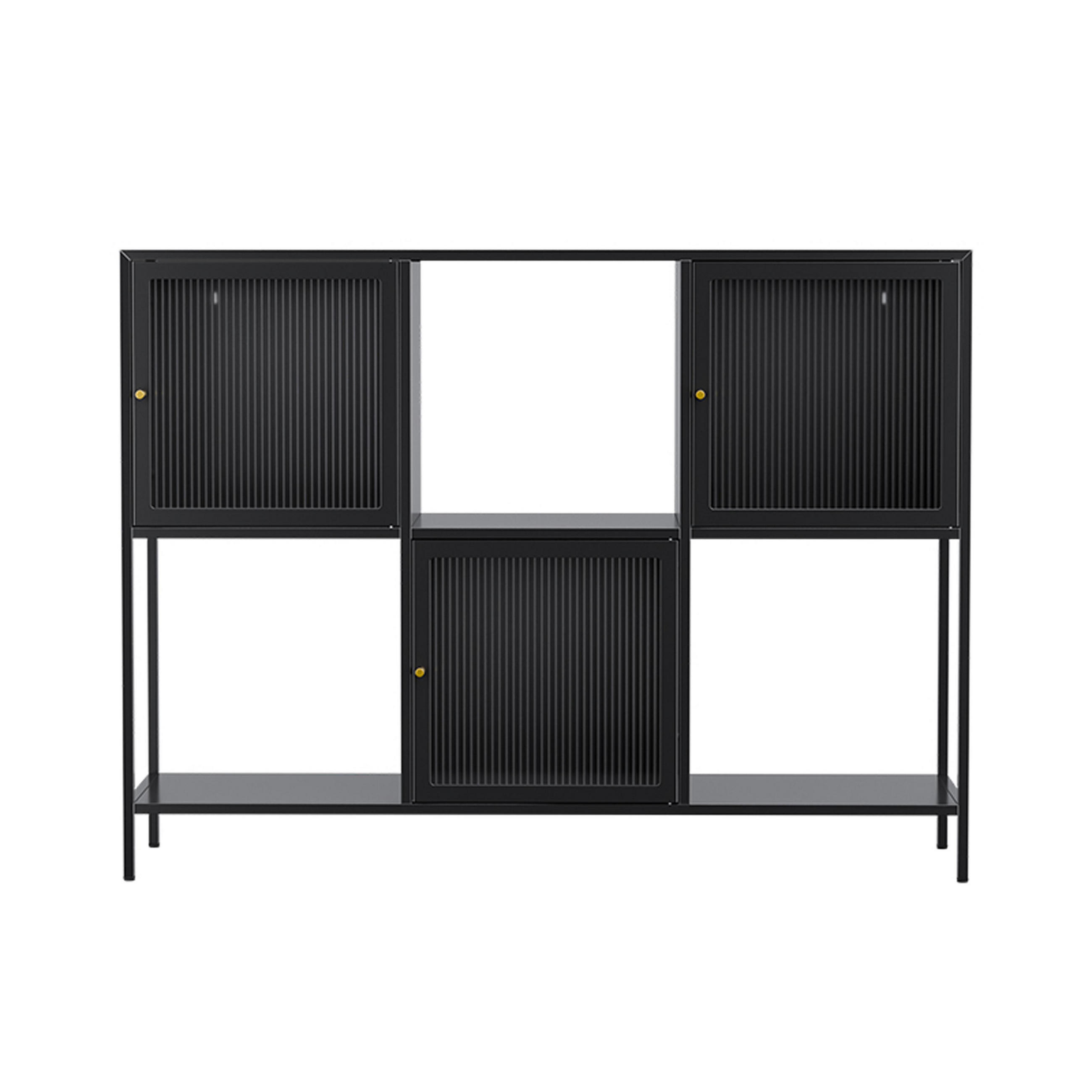 SIDEBOARD, Schwarz - Schwarz, Metall (35/90/120cm) - Oviala