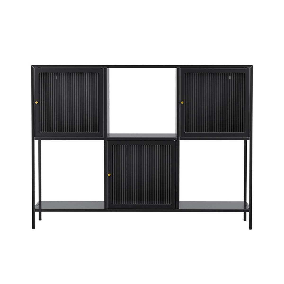 SIDEBOARD, Schwarz - Schwarz, Metall (35/90/120cm) - Oviala