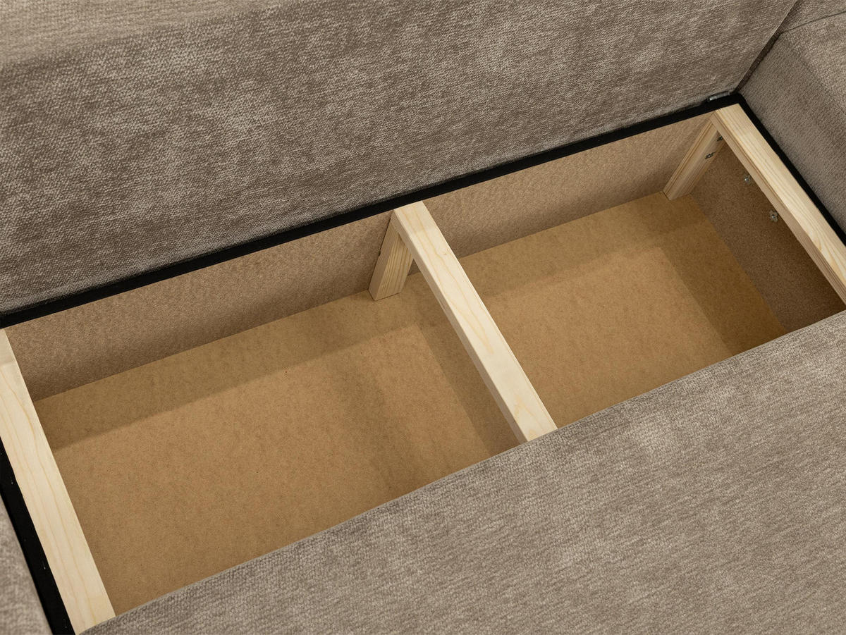 ECKSCHLAFSOFA Darlan - Dunkelbraun/Schwarz, Holz/Kunststoff (245/143cm) - MIRJAN24