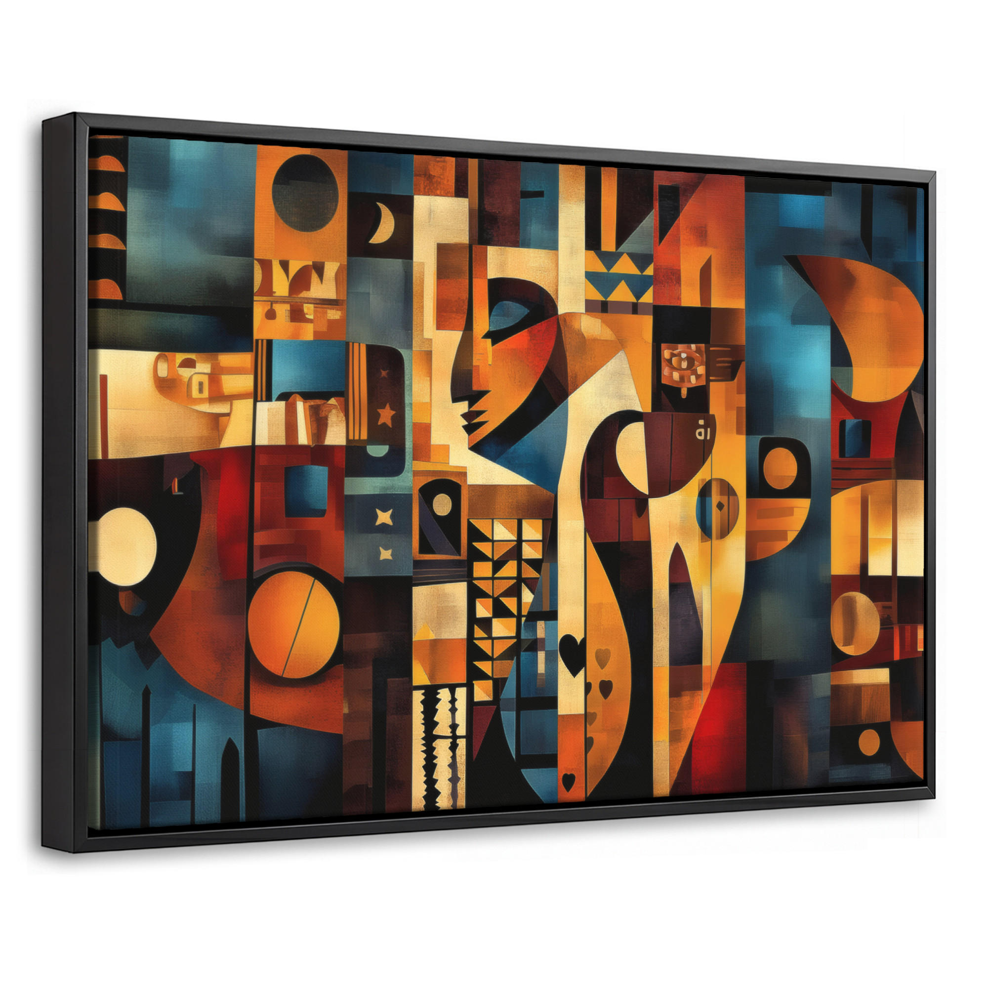 LEINWAND Bilder mit Rahmen - Figuren - Abstrakt - Symbole - 60x40 - Terracotta, Textil (60/40cm) - MuchoWow