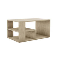 COUCHTISCH mit regalböden, travertin-dekor - eros 80/40/50 cm - Beige, Holzwerkstoff (80/40/50cm) - Calicosy