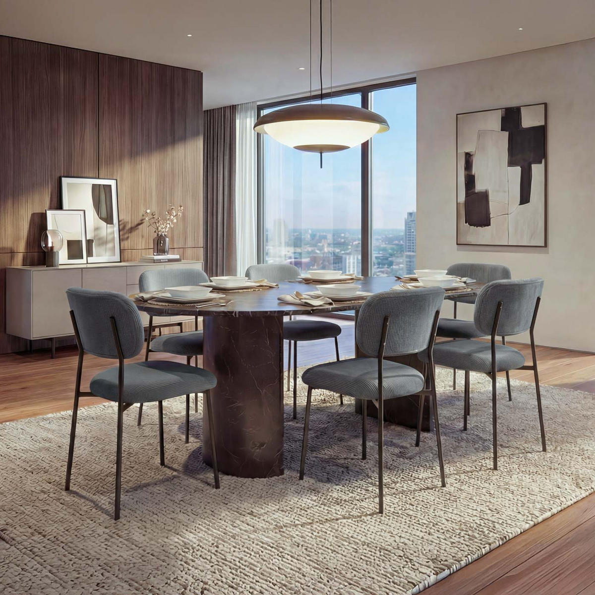 ESSZIMMERSTUHL Grau 6er-Set - Grau, Textil (44/83/52cm) - MCW