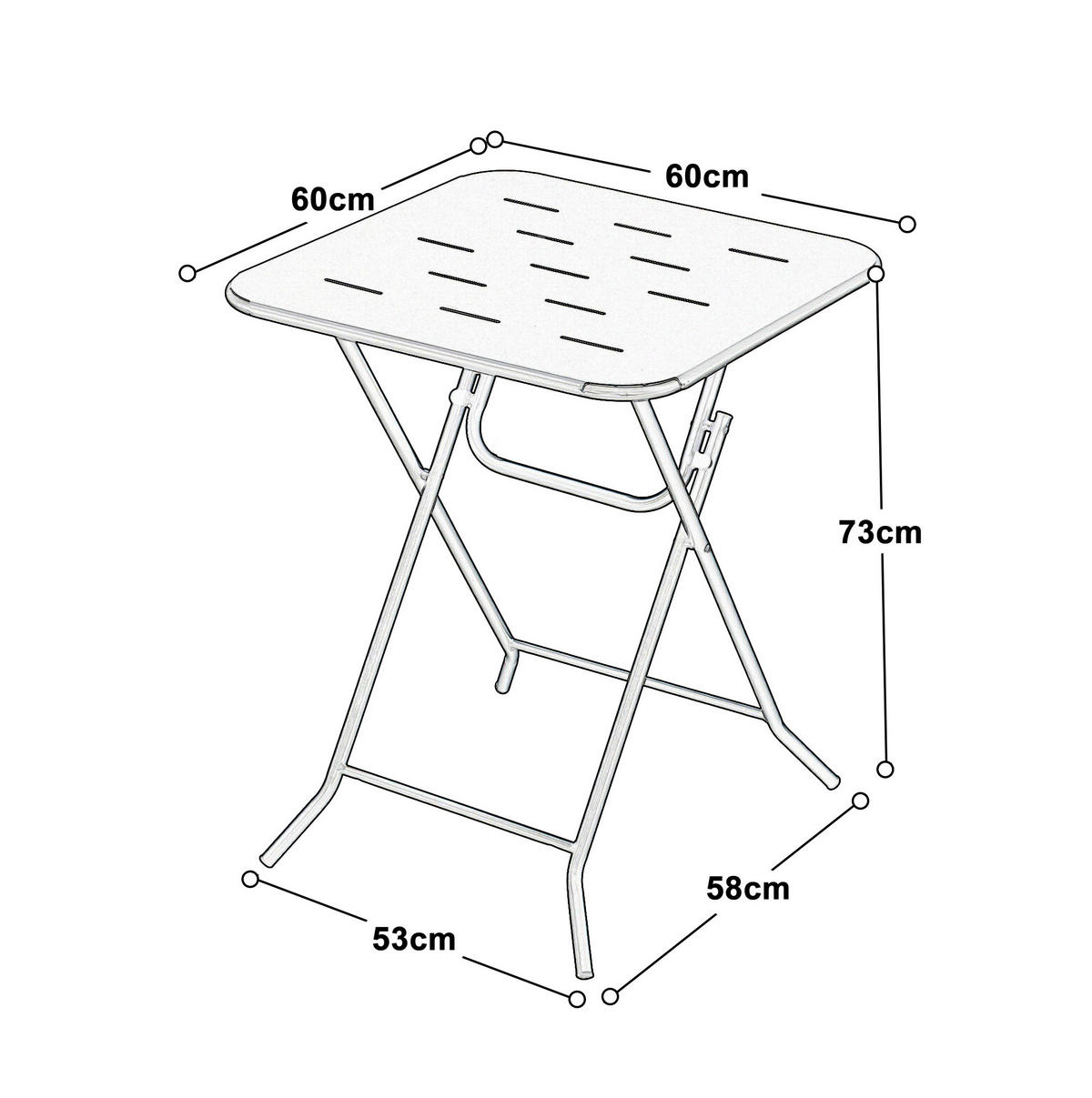 BISTRO-SET 60/60/73 cm beige aus Stahl klappbar - Beige, Metall - OKWISH
