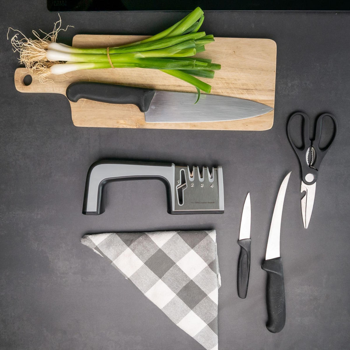 MESSERSCHÄRFER Keramik - Schwarz, Metall - Intirilife