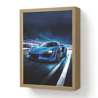 DOBÍJECÍ NOČNÍ LAMPIČKA Auto - Modrá - Chlapci - Dítě 30x40 cm - modrá, kompozitní dřevo (8/30/40cm) - OnlyWow