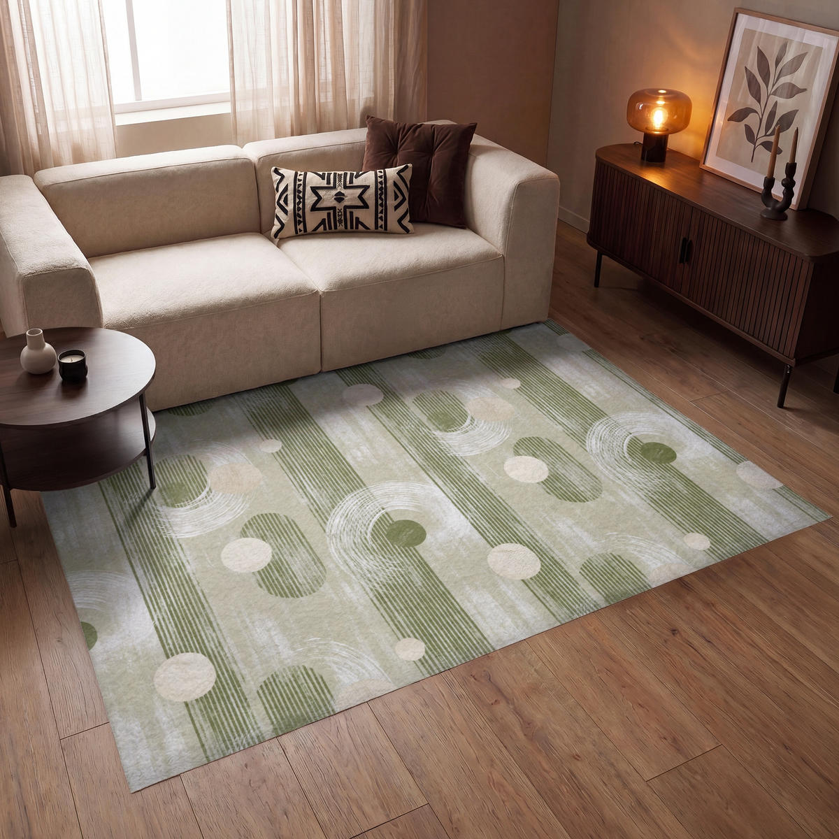 KOBERCE - Umelecké - Moderné - Zelené - 200x140 cm - olivovozelená, textil/plast (200/0.4cm) - OnlyWow