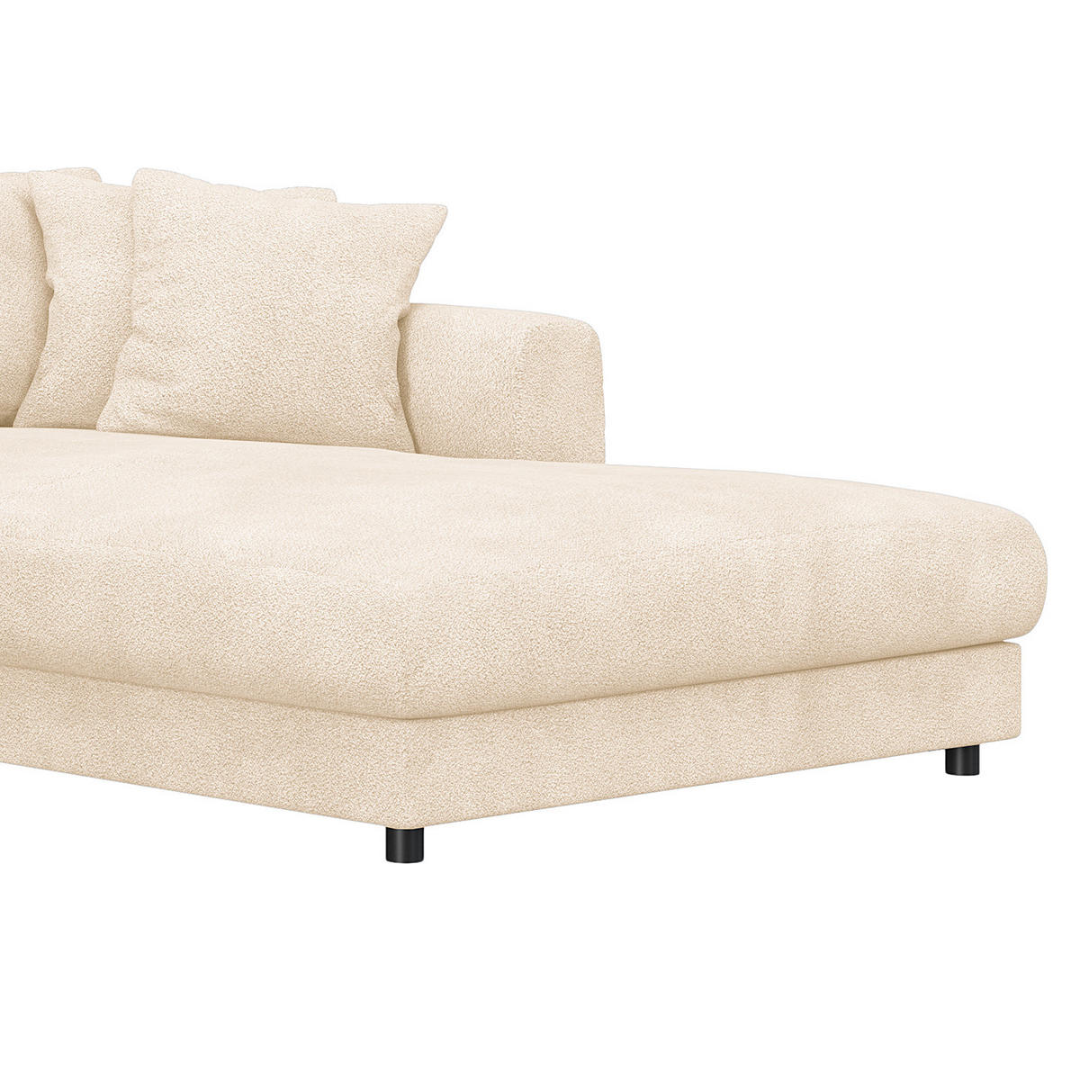 ECKSOFA mit Longchair - Beige/Schwarz, Kunststoff/Textil (286/183cm) - home24