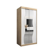 SCHWEBETÜRENSCHRANK 200/100/62 2-türig - Silberfarben/Weiß, Holz/Kunststoff (100/200/62cm) - Abiks Möbel
