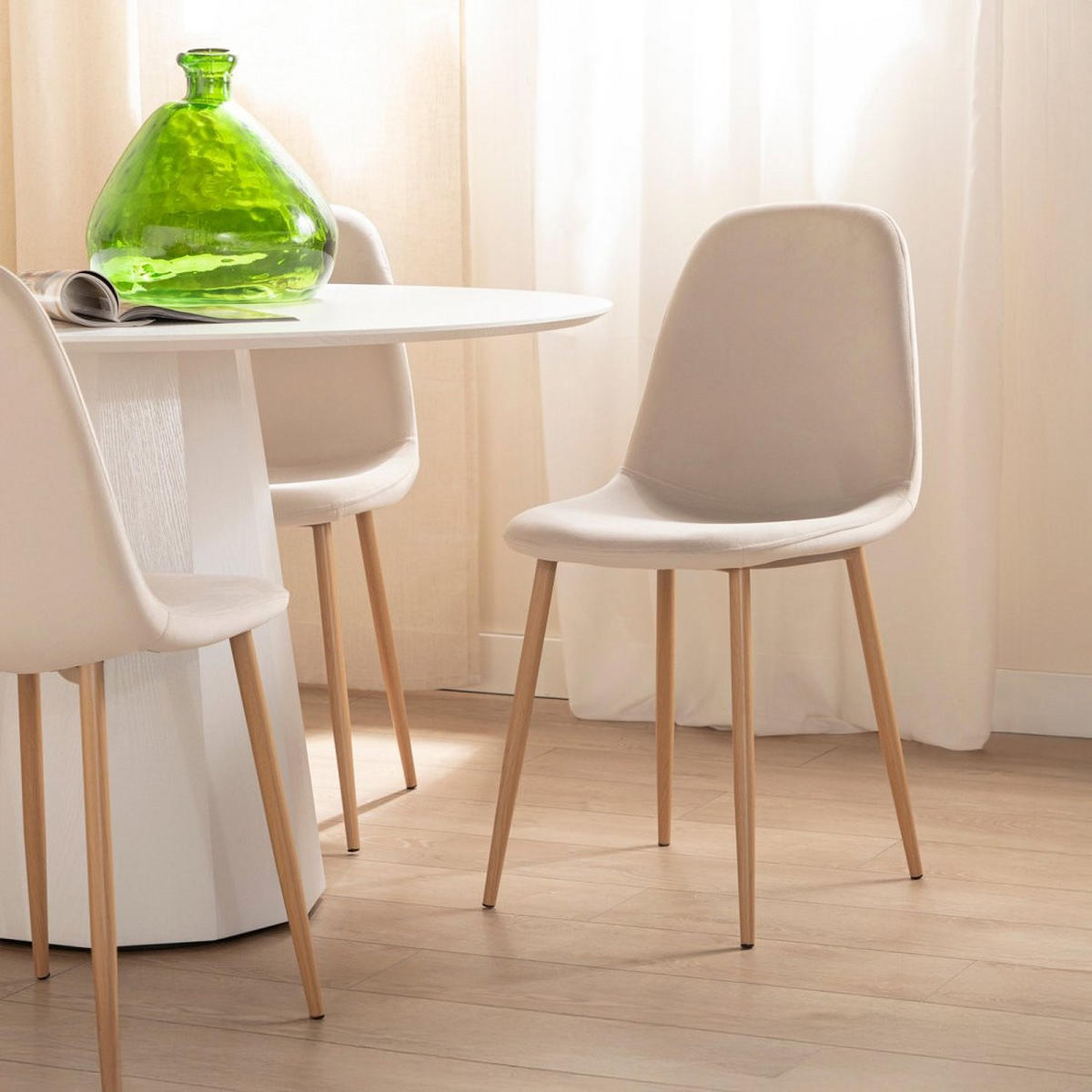 ESSZIMMERSTUHL Ellis Beige 45 cm x 86 cm - Sandfarben, Textil (45/86/52cm)