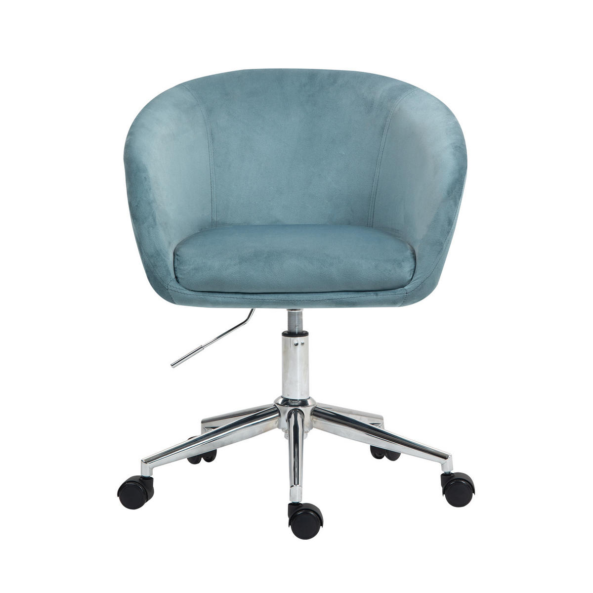 SCHREIBTISCHSTUHL LOUISA Blau - Blau/Silberfarben, Textil/Metall (56/88/56cm) - SVITA