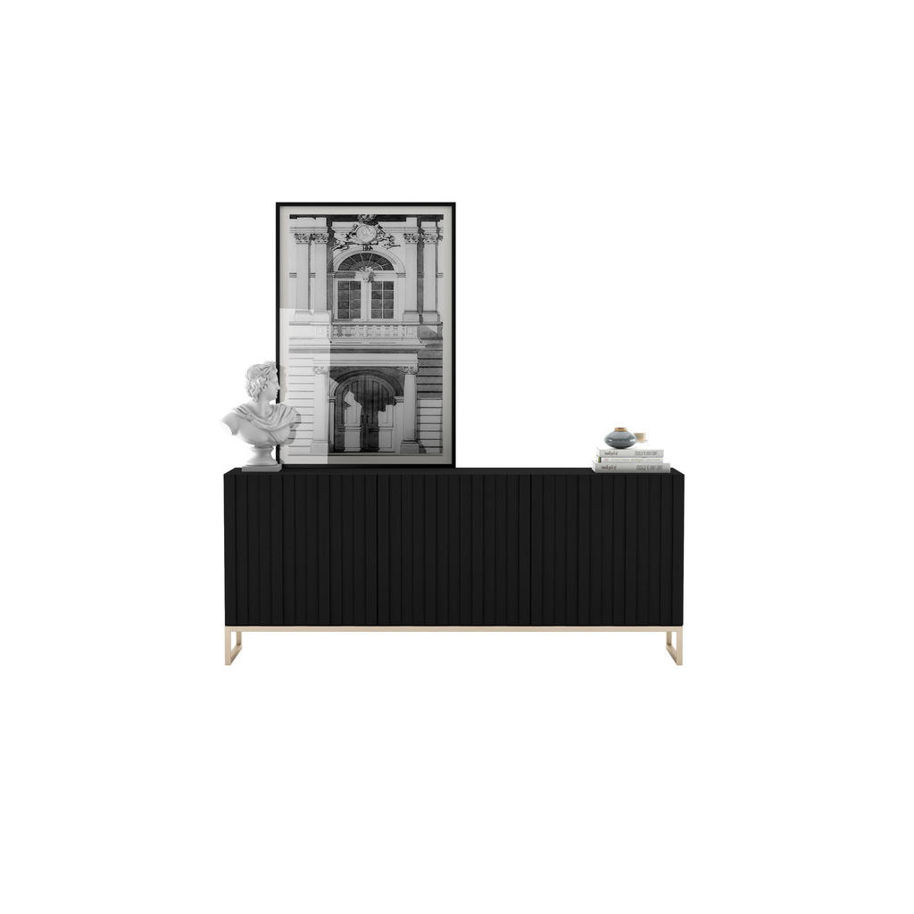 Thumbnail - Meble Lindner Kommode, Schwarz, Holzwerkstoff, 6 Fächer, Rechteckig, 168x72x36.5 cm, Wohnzimmer, Kommoden & Sideboards, ...