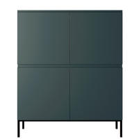 HIGHBOARD Bemmi Dunkelgrün mit Metallbeinen 100 cm - Dunkelgrün/Schwarz, Holzwerkstoff/Metall (100/122/35cm) - Selsey