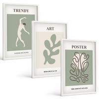 BILDER SET 3er Set - 40x60 cm Weißer Rahmen - Abstrakte Pflanzenfiguren - Weiß, Kunststoff (40/60cm) - TULUP