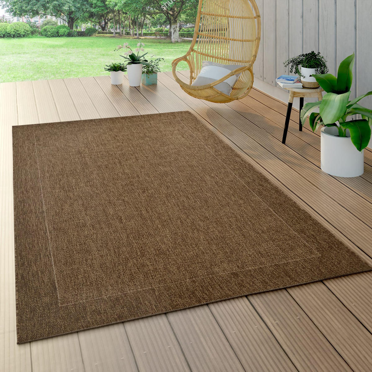 OUTDOORTEPPICH 120/170 cm Waregem 621 - Braun, Kunststoff (120/170cm) - Paco Home