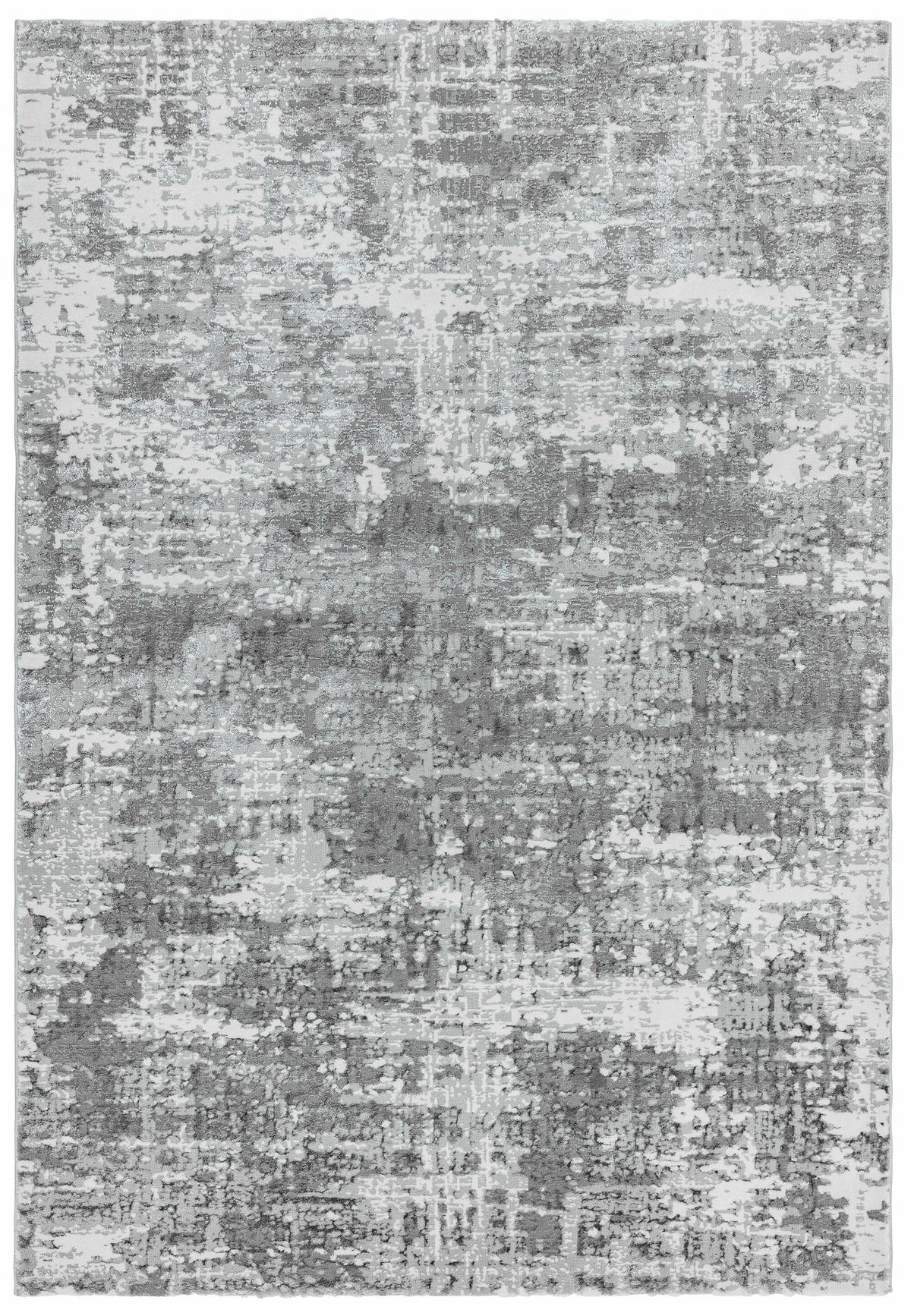 TEPPICH Velours mit Metallic-Glanz abstrakt robust pflegeleicht PARMA-Sorbolo, Silbergrau 160x230 cm - Silberfarben, Textil (160/230cm) - KADIMA DESIGN