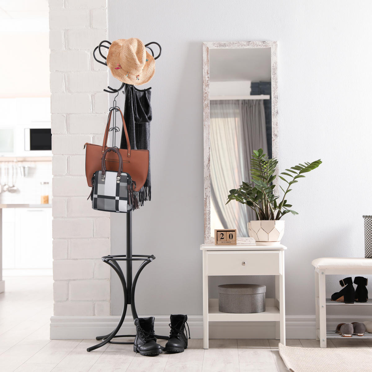 VEŠIAK na tašky - strieborná, kov (4.5cm) - Relaxdays