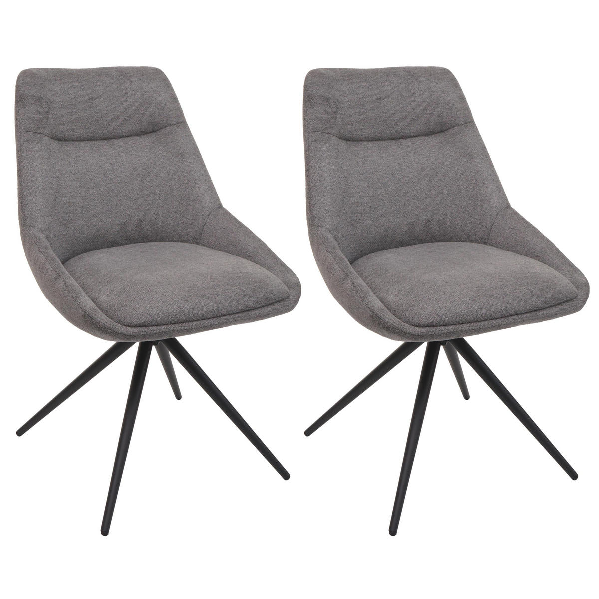 ESSZIMMERSTUHL Grau 2er-Set - Grau, Textil (51/86/60cm) - MCW