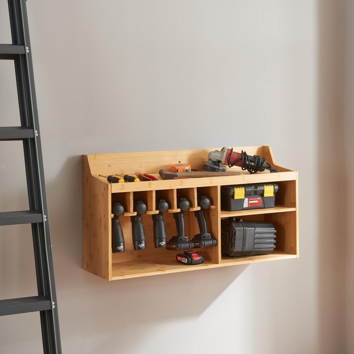 WERKZEUG-ORGANIZER Gjemnes - Naturfarben, Holz (86/45/25cm) - [en.casa]