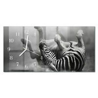 WANDUHR 60x30 cm - Blumenkunst - Schwarz, Glas (60/30/0.4cm) - TULUP