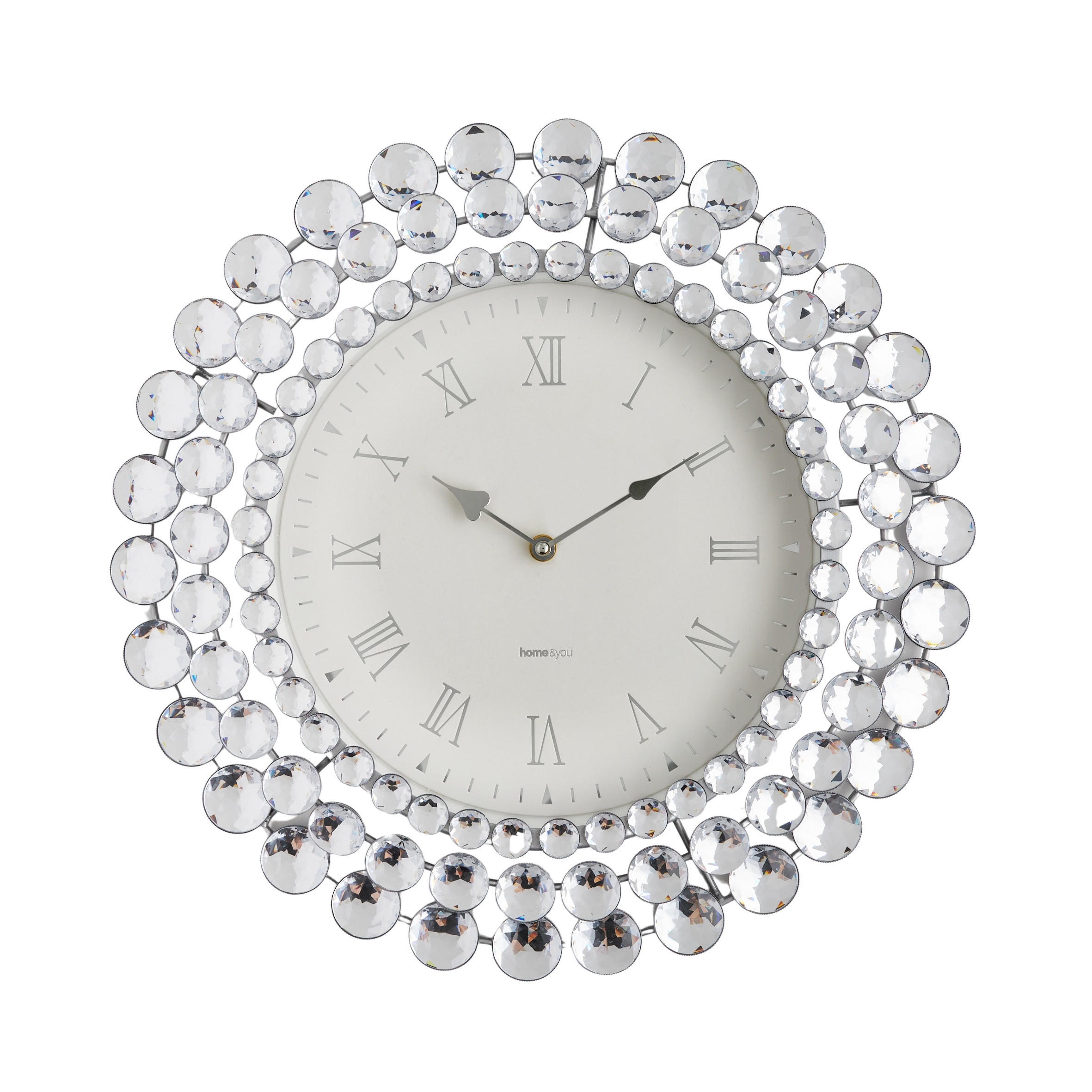 WANDUHR Crystal 45x45cm, Silber - Silberfarben, Metall (45/3/45cm) - home&you