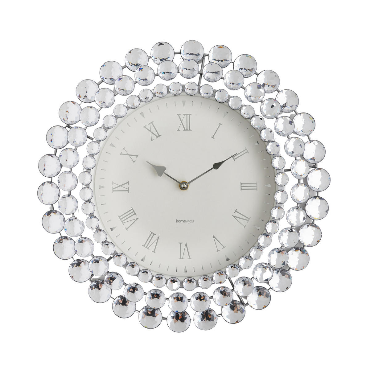WANDUHR Crystal 45x45cm, Silber - Silberfarben, Metall (45/3/45cm) - home&you