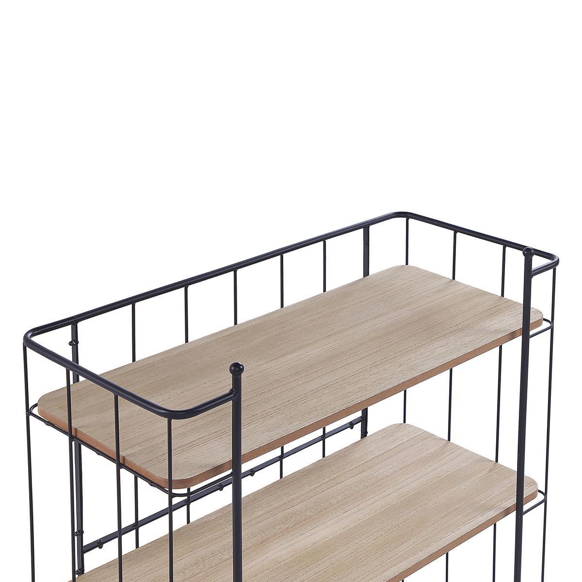 SERVIERWAGEN Heller Holzfarbton Gabbs - Hellbraun/Schwarz, Metall (70/81/29cm) - Beliani