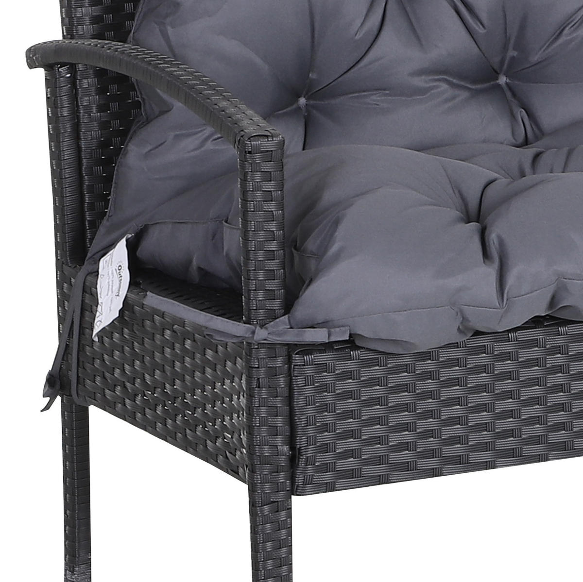 BANKAUFLAGE aus Polyester 100x98x8 cm in Dunkelgrau mit 6 Bändern - Dunkelgrau, Textil (98/8/100cm) - Modfu