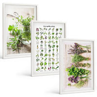 BILDER SET 3er Set - 40x60 cm Weißer Rahmen - Getrocknete Kräuter für die Küche - Weiß, Kunststoff (40/60cm) - TULUP