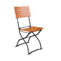 BIERGARTENSTUHL BERGWIESE 1-Sitzer 89x40x35cm Eschenholz Schwarz/Braun - Braun, Holz (40/89/35cm) - CHEFGASTRO