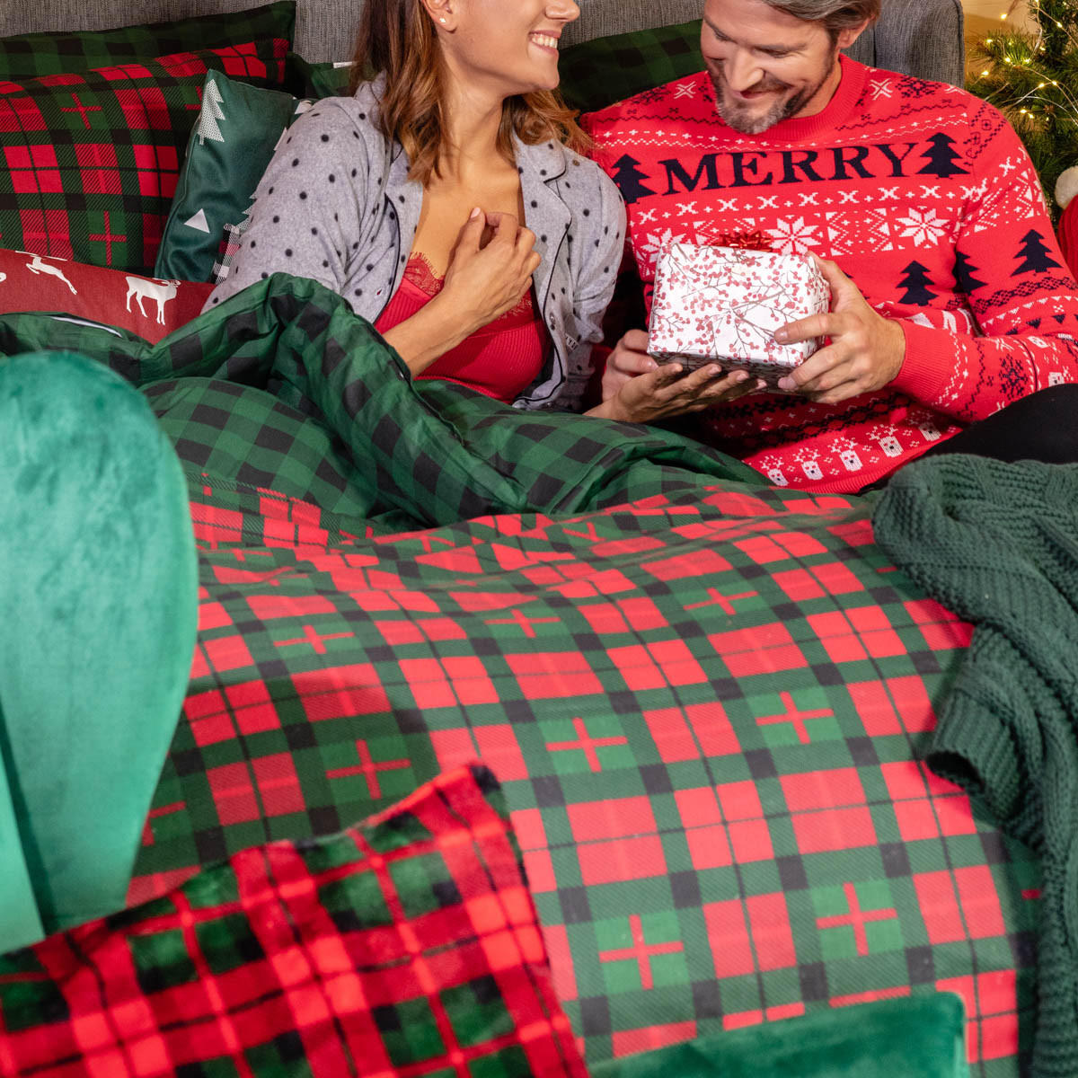 BETTWÄSCHE Tartan Baumwolle 160/200 cm - Multicolor, Textil (160/200cm) - Homla