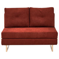 SCHLAFSOFA 2-Sitzer Stoff Rot Jerslev - Hellbraun/Rot, Textil (120/87/84cm) - Beliani