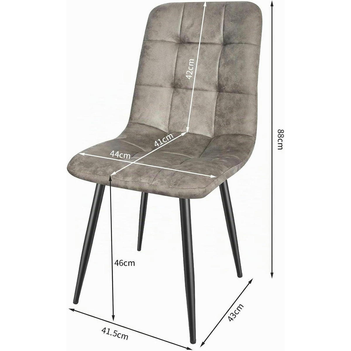 ESSZIMMERSTUHL 2er Set Mikrofaser-Kunstleder Braun Hohe Rückenlehne Schwarze Metallbeine - Braun, Kunststoff (41.5/88/43cm)