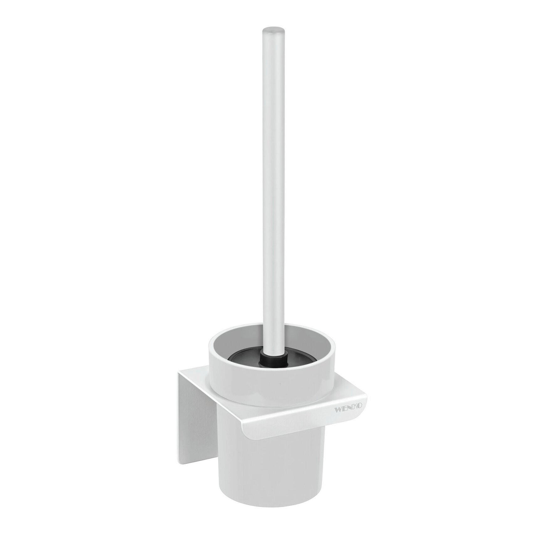 SILIKONBÜRSTE für die Toilette Lizan 10,5/10,5/35,5 cm - Weiß, Metall (10.5/35.5/10.5cm) - Wenko