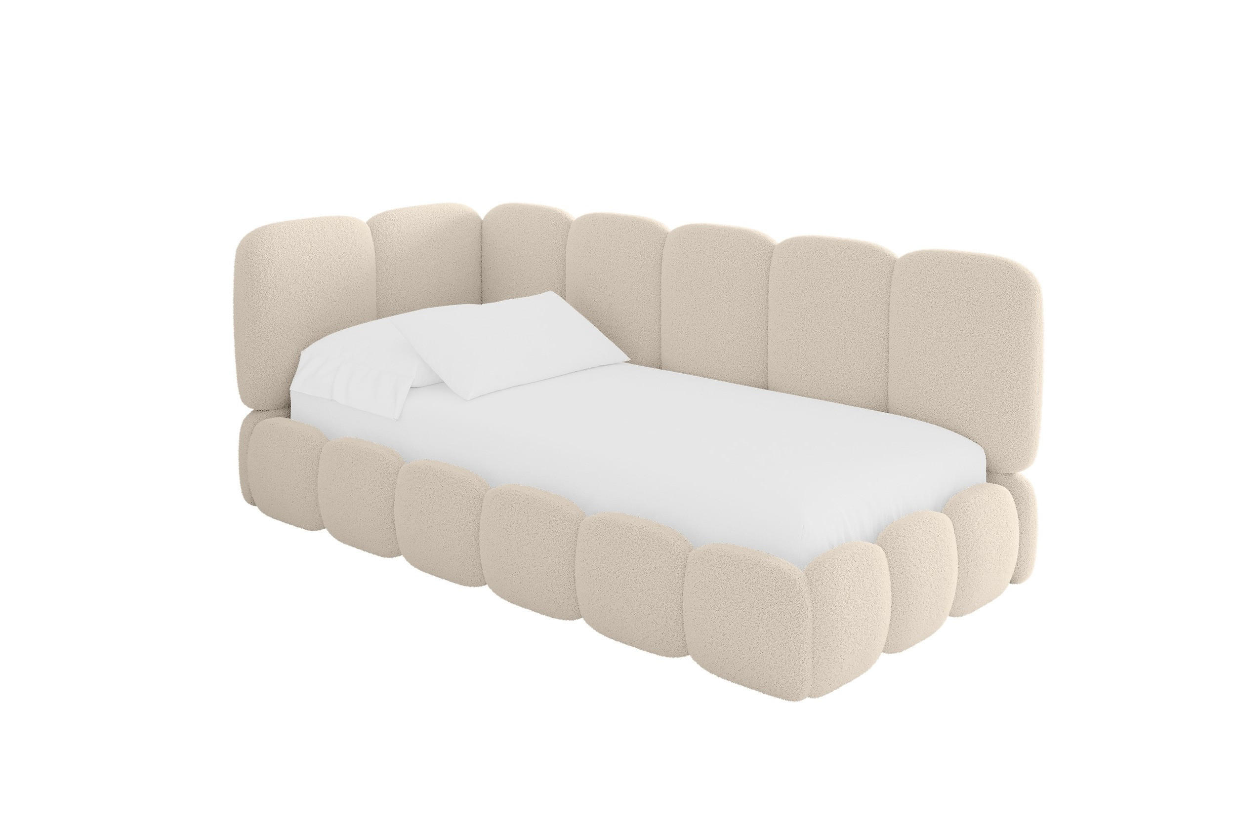 Altdecor Einzellbett Taupe 100x200 cm