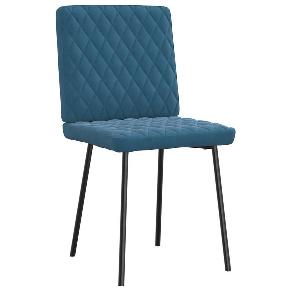 ESSZIMMERSTÜHLE 2 Stk. Blau Samt 45*54*83cm - Blau, Metall (45/83/54cm) - ZMH