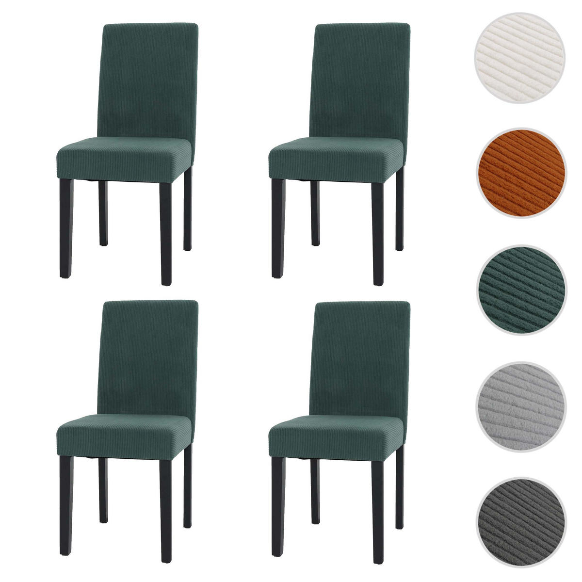ESSZIMMERSTUHL Grün 4er-Set - Grün, Textil (42/90/50cm) - MCW
