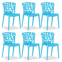 GARTENSTUHL 6er-Set Kunststoff Blau - Blau, Kunststoff (47/83/47cm) - Homestyle4u