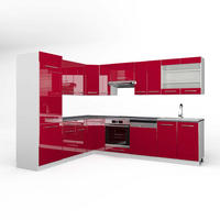 ECKKÜCHE Fame-Line Bordeaux Hochglanz/Weiß 227 x 287 cm, AP Anthrazit - Bordeaux/Weiß, Holzwerkstoff (287/81.6/60cm) - Vicco