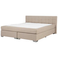 BOXSPRINGBETT 180/200cm Sandbeige Admiral - Beige, Textil (180/200cm) - Beliani