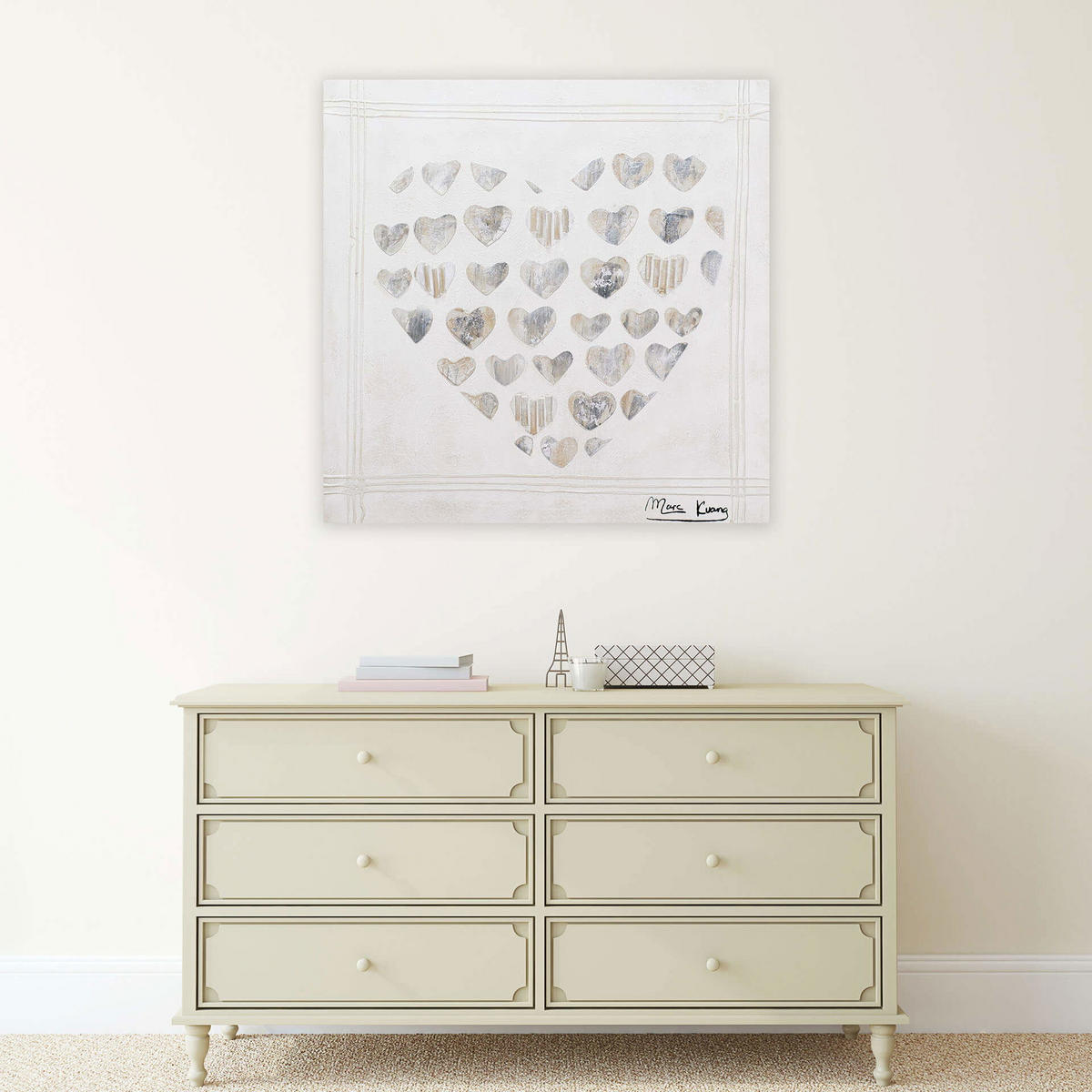 ACRYLBILD HANDGEMALT 80/80 cm - Grau, Holz/Textil (1.78/80cm) - KUNSTLOFT