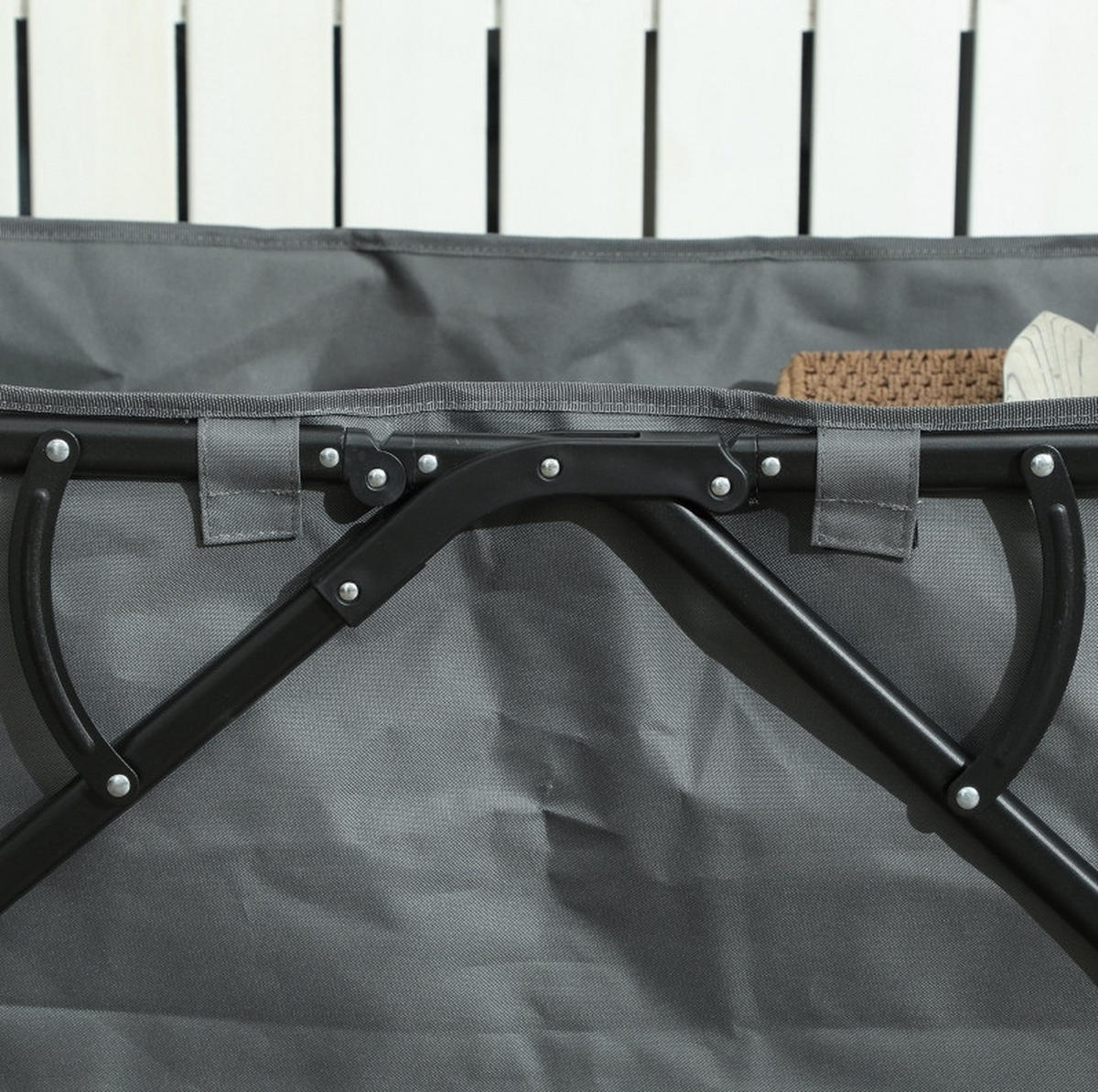 ZÁHRADNÝ vozík, 100/55/56 cm, polyester tmavosivý, skladací, nosnosť 120 kg - tmavosivá, kov (55/56/100cm) - BEAOK